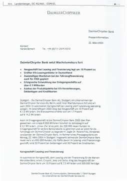 Presseinformationen 22. März 2003