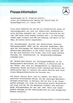 Presseinformationen 21. Januar 1988