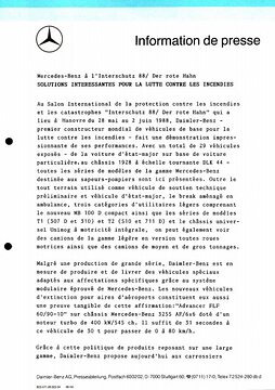 Presseinformationen 28. Mai 1988 (Französisch)
