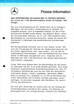 Presseinformationen 13. Juli 1988