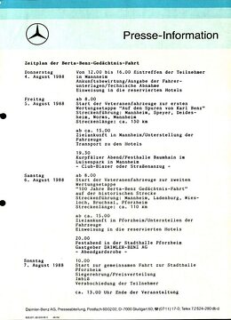 Presseinformationen 4. August 1988