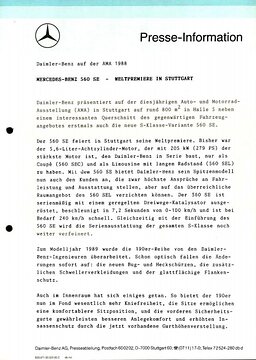 Presseinformationen 29. Oktober 1988