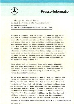 Presseinformationen 17. Mai 1988