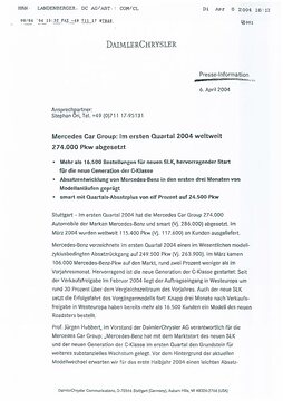 Presseinformationen 6. April 2004