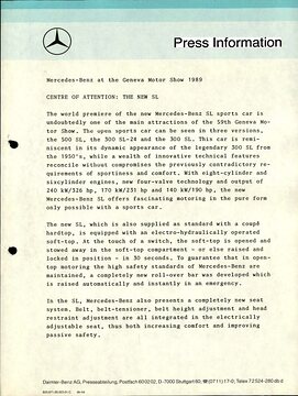 Press Information March 1989
