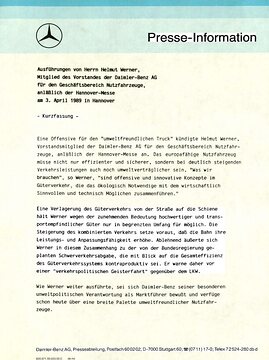 Presseinformationen 3. April 1989