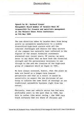 Press Information May 9, 1989