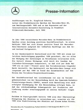 Presseinformationen 17. Juli 1989