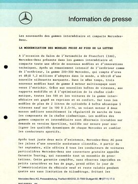 Presseinformationen August 1989 (Französisch)