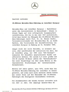 Presseinformationen 15. November 1989