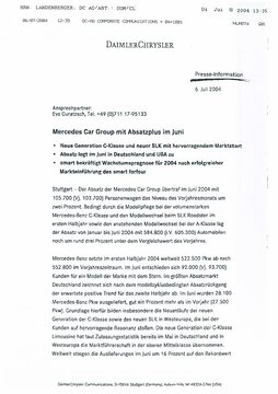 Presseinformationen 6. Juli 2004