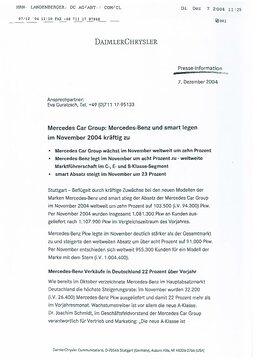Press Information December 7, 2004