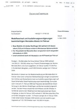 Presseinformationen 4. März 2005