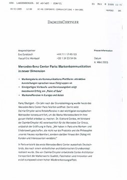 Presseinformationen 8. März 2005