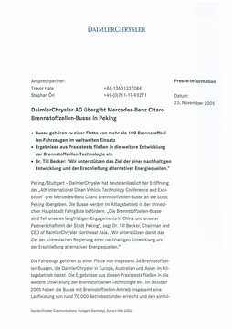 Presseinformationen 23. November 2005