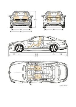 Mercedes-Benz CL-Class: Compared to the predecessor model, the new top-of-the-range coupé from Mercedes-Benz has grown slightly: With a length of 5065 millimetres, a width of 1871 millimetres and a height of 1418 millimetres, the body is 75 millimetres longer, 14 millimetres wider and 20 millimetres higher than before.