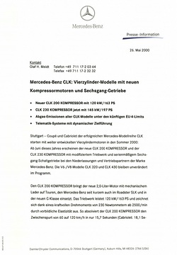 Presseinformationen 26. Mai 2000