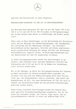 Presseinformationen 13. August 1986