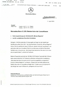 Presseinformationen 11. April 2001