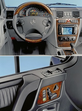 Mercedes-Benz G-Class G 400 CDI, 463 series: The designers and engineers at Mercedes-Benz upgrade the interior of the G-Class both visually and technically, thus further increasing the exclusivity of the modern classic among off-road vehicles. The focus of the model care measures is the further optimization of long-distance comfort and functionality. In addition to modified interior door panels, the G-Class also receives a redesigned instrument panel with modern switches, a clear instrument cluster and a practical centre console, which also includes an armrest and a storage compartment between the front seats.
