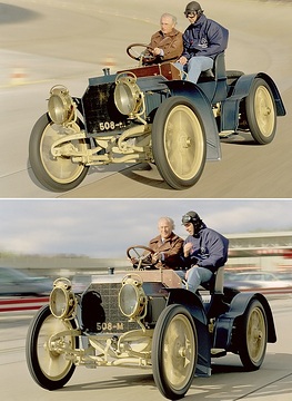 Prof. Jürgen Hubbert and Michael Plag Mercedes-Benz Classic) in the Mercedes-Simplex of 1902