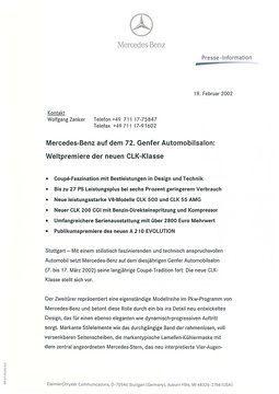 Presseinformationen 19. Februar 2002