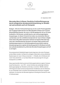 Presseinformationen 22. September 2004