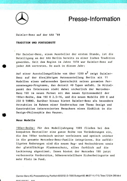 Presseinformationen 6. Oktober 1988