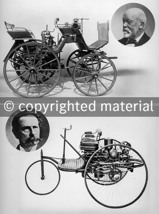 C35559 Benz Patent-Motorwagen und Daimler Motorkutsche