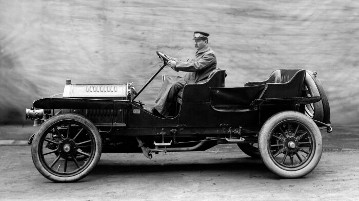 1. Prinz-Heinrich-Fahrt (Berlin - Stettin - Kiel - Hamburg - Hannover - Köln - Trier - Frankfurt/Main), 09. - 17.06.1908. Richard Benz mit einem Benz 25 PS Prinz-Heinrich-Wagen