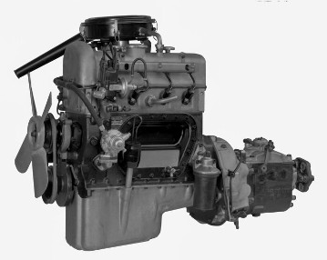 Mercedes-Benz 75-hp four-cylinder engine M 121 B I, 190 with downdraft carburettor, 1956