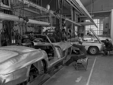 Werk Sindelfingen, Produktion des Typ 300 SL Roadster, 1958