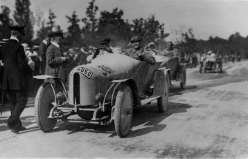 3rd Prinz Heinrich Tour, June 2-8, 1910. Fritz Erle (number 36) with a 50-hp Benz special touring car. He took fifth place.