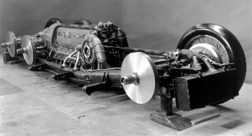 Das Chassis und der Motor des Mercedes-Benz Rekordwagen T 80, 1939