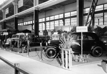 Daimler-Benz AG unveiled its production lineup at the Export Fair in Hanover, August 18-September 7, 1947.