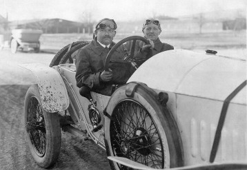 Targa Florio 02. April 1922. Christian Lautenschlager mit Beifahrer Ernst Hemminger auf Mercedes 115 PS Grand-Prix-Rennwagen, 1914.