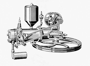 Benz Patent-Motorwagen Modell 1, 0,75 PS, Motor, Bauzeit: 1885 bis 1886.