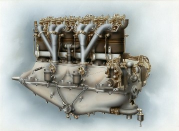 Benz Bz II Flugmotor, 100 PS, 6 Zyl, 1913 - 1918