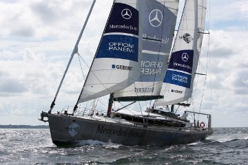 PANGAEA under sail: Full sail ahead: The PANGAEA under sail off the Breton coast en route to Hamburg. Mercedes-Benz is a partner and main sponsor of Mike Horn's four-year PANGAEA expedition as part of its TrueBlueSolutions sustainability strategy.