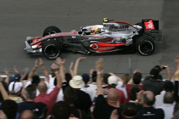 His first big win: The first Formula One race that Lewis Hamilton won for the Vodafone McLaren Mercedes team was the Canadian Grand Prix in 2007.