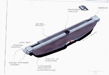 Mercedes-Benz C-Klasse T-Modell, Baureihe 204, Designprozess Stand 2004. Am Beginn stehen Skizzen, hier die Heckraumabdeckung als Rollo.
