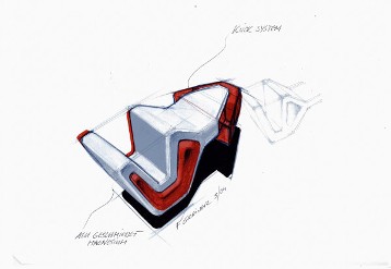 Mercedes-Benz C-Class Estate, model series 204, design process: hand-drawn sketches are the first stage, here for load compartment management.