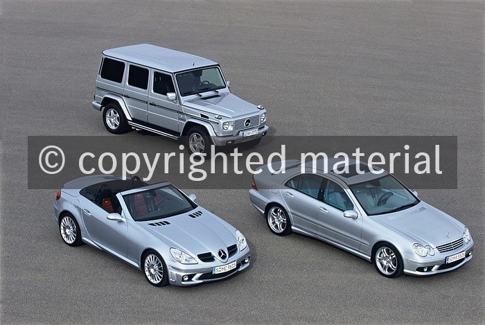 00199854 C 55 AMG, Limousine - W 203, G 55 AMG Kompressor, Geländewagen - W 463, SLK 55 AMG, Roadster - R 171