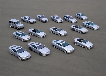Mercedes-Benz Modellprogramm AMG, 2004. Alle Fahrzeuge in Brillantsilber metallic (744).
