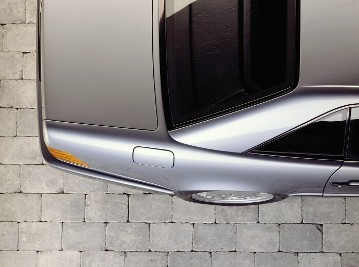 Mercedes-Benz SL, Baureihe 129, Heckabschluss links, Tankdeckel, Hardtop