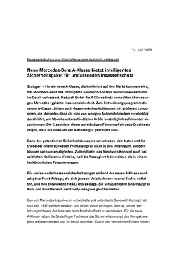 Presseinformationen 24. Juni 2004