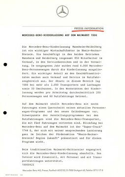 Presseinformationen 27. April 1990