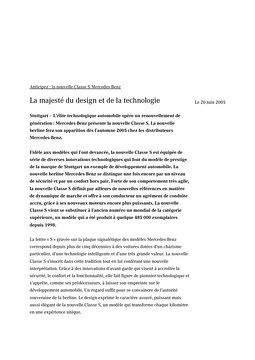 Presseinformationen 20. Juni 2005 (Französisch)