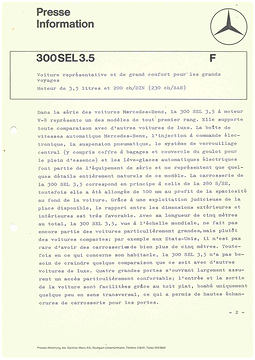 Presseinformationen 15. August 1969 (Französisch)